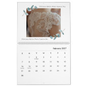 ユーカリ新婚結婚写真コラージュ カレンダー (2月 2027)