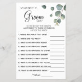 ユーカリ新郎が言うブライダルシャワーゲームカード チラシ (正面)