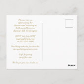 ユーカリ日救付、結婚式の招待RSVP ポストカード (裏面)