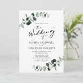 ユーカリ書すべて一つのQRコード結婚の 招待状 (スタンド正面)