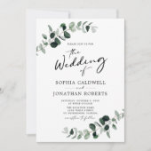 ユーカリ書すべて一つのQRコード結婚の 招待状 (正面)