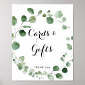 ユーカリ書モダン道カードとギフトサイン ポスター (正面)