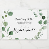 ユーカリ書モダン道花嫁提案 スパークリングワインラベル (シングルラベル)