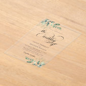 ユーカリ書結婚跡 アクリル招待状 (レイダウン)