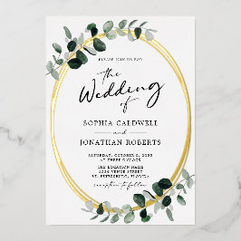 ユーカリ書結婚道 箔招待状