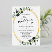 ユーカリ書結婚道 箔招待状 (立ち正面)