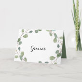 ユーカリ書道の折り結婚畳みグラシアスカード サンキューカード (正面)