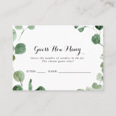 ユーカリ書道は何枚のゲームカードを推測 名刺 (正面)