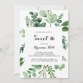 ユーカリ書道スウィート16誕生日パーティー 招待状 (正面)