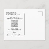 ユーカリ書道ミニマリスト日付を保存 案内ポストカード (裏面)