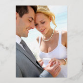 ユーカリ書道写真結婚の銀 箔招待状 (裏面)