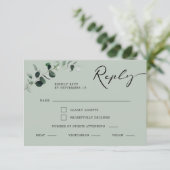 ユーカリ書道料理セージ結婚ズ 出欠カード (スタンド正面)