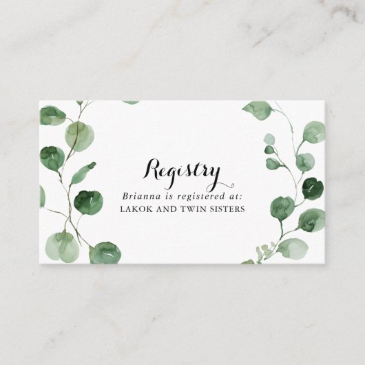 ユーカリ書道結婚ギフト登録簿 エンクロージャーカード (正面)