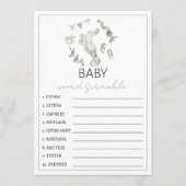 ユーカリ服男の赤ちゃんシャワーワードスクランブル アドバイスカード (正面)
