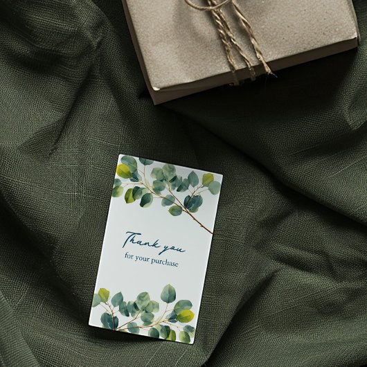 ユーカリ枝感謝してい緑の囲いカード エンクロージャーカード