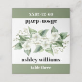 ユーカリ枝白花タイポグラフィ結婚ズ プレイスカード (外部開封)