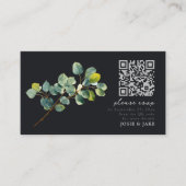 ユーカリ枝、暗い結婚式rsvpエンクロージャ エンクロージャーカード (正面)