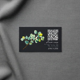 ユーカリ枝、暗い結婚式rsvpエンクロージャ エンクロージャーカード