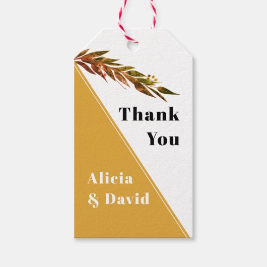 ユーカリ枝(葉秋の結婚式付) ギフトタグ (正面)