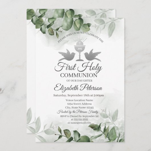 ユーカリ植林第1聖餐式 招待状 (正面/裏面)