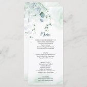 ユーカリ植物のダスティブルーセージ結婚グリーン メニュー (正面/裏面)