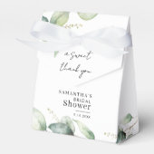ユーカリ植物の葉のブライダルシャワー フェイバーボックス (正面サイド)