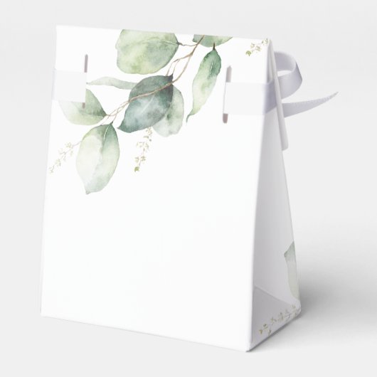 ユーカリ植物の葉のブライダルシャワー フェイバーボックス (裏面サイド)