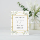 ユーカリ植物の金ゴールドフレーム保存日 ポストカード (スタンド正面)