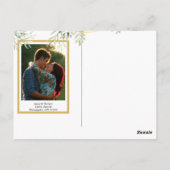 ユーカリ植物の金ゴールドフレーム保存日 ポストカード (裏面)