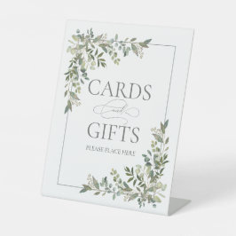 ユーカリ植物セージ結婚グリーンの贈り物 台座サイン