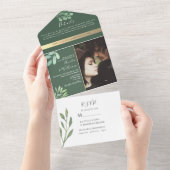 ユーカリ植物写真ウェディング オールインワン招待状 (貼ってはがせる)