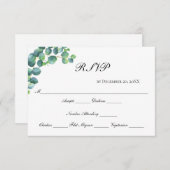 ユーカリ植物台本エレガモダンントウェディング 出欠カード (正面/裏面)