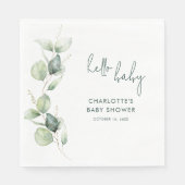 ユーカリ植物台本ベビーシャワー紙 スタンダードランチョンナプキン (正面)