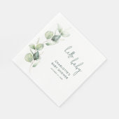 ユーカリ植物台本ベビーシャワー紙 スタンダードランチョンナプキン (角)