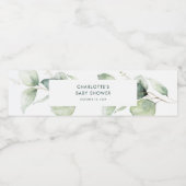 ユーカリ植物台本ベビーシャワー ペットボトルラベル (シングルラベル)