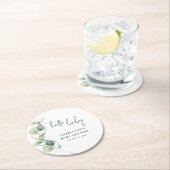 ユーカリ植物台本ベビーシャワー ラウンドペーパーコースター (インサイチュ)