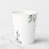 ユーカリ植物台本ミニマルブライダルシャワー 紙コップ (左)