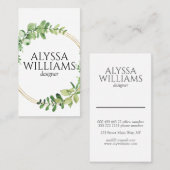 ユーカリ植物園モダン（緑） 名刺 (正面/裏面)