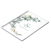 ユーカリ植物学モノグラム結婚式ノート ノートブック (左側)