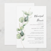 ユーカリ植物学結婚のリハーサルディナー 招待状 (正面/裏面)