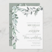 ユーカリ植物学結婚の 招待状 (正面/裏面)