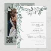 ユーカリ植物学結婚の 招待状 (正面/裏面)