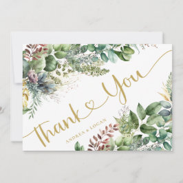 ユーカリ植物学結婚サンキューカード 招待状