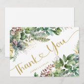 ユーカリ植物学結婚サンキューカード 招待状 (正面/裏面)