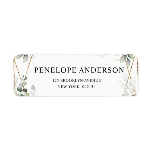 ユーカリ植物学結婚幾何学 ラベル (正面)