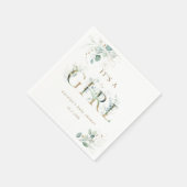 ユーカリ植物学金ゴールドレターガールベビーシャワー スタンダードカクテルナプキン (角)