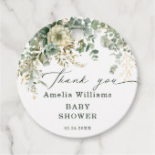 ユーカリ植物学金ゴールド赤ちゃんシャワーありがとう フェイバータグ (正面)