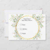 ユーカリ植物学金ゴールドRSVP食応答カード 出欠カード (裏面)