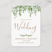 ユーカリ植物学QRコード結婚式招待状 名刺 (正面)