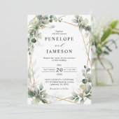 ユーカリ植物幾何学結婚学 招待状 (スタンド正面)